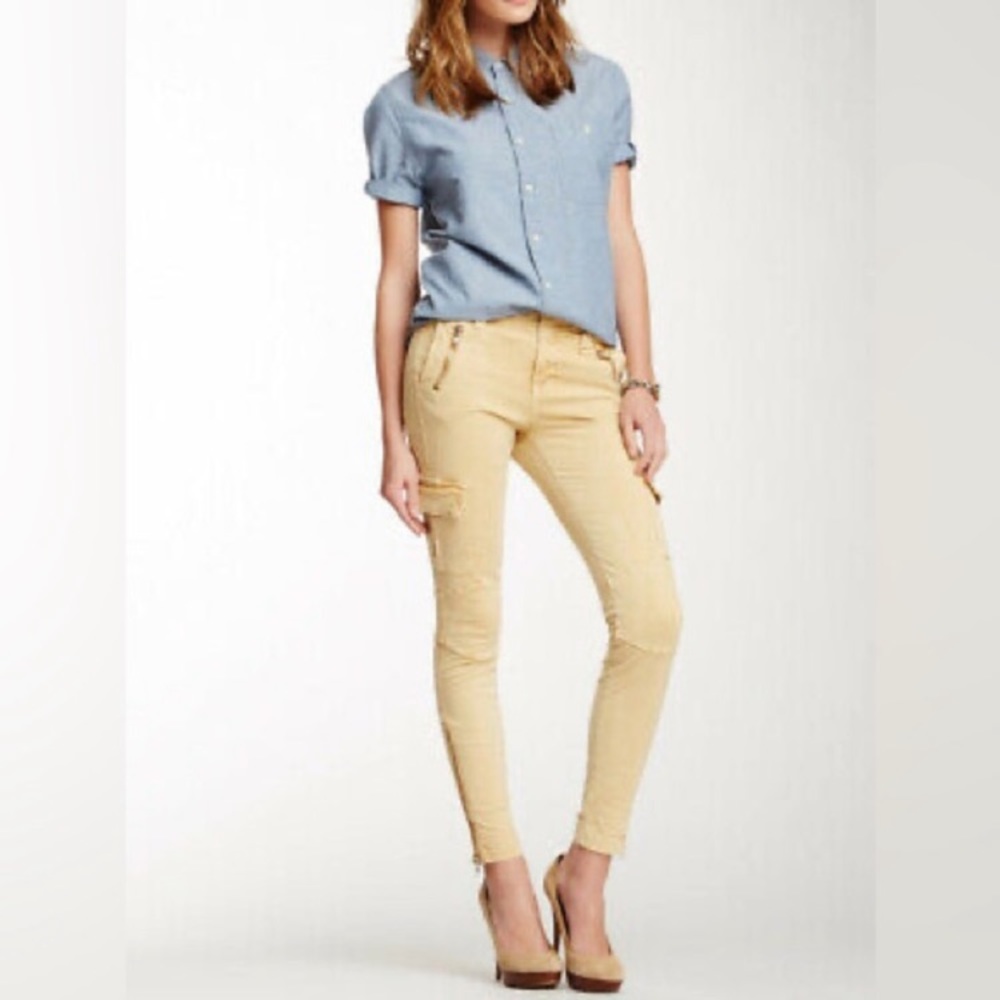 J BRAND Womens Trousers Skinny Jeans Maveric Slim Vintage Canard Yellow